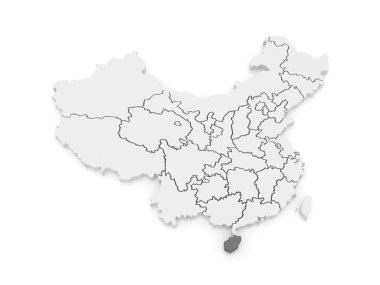 hainan Haritası. Çin.