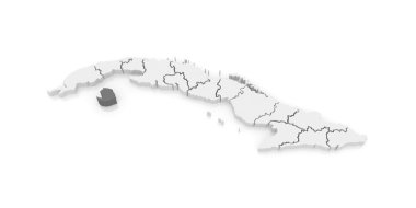 Map of Isle of Pines. Cuba. clipart