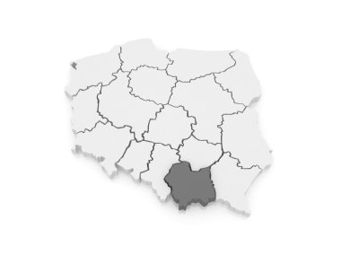 malopolska Haritası. Polonya.