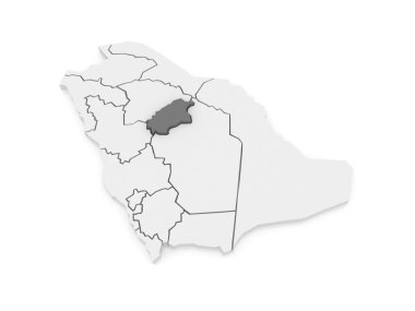 al qasim Haritası. Suudi Arabistan.