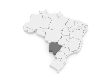 mato Grosso harita yapmak sul. Brezilya.