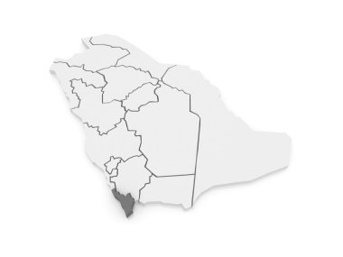 jizan Haritası. Suudi Arabistan.