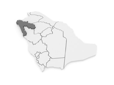 Tebük Haritası. Suudi Arabistan.