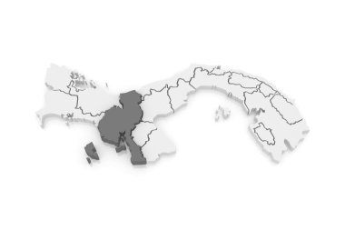 Veraguas'daki haritası. panama.