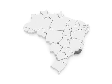 bir rio de janeiro Haritası. Brezilya.