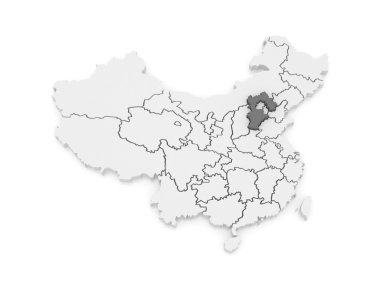 hebei Haritası. Çin.