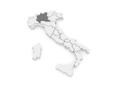 lombardy Haritası. İtalya.