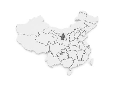 Térkép-ningxia hui autonóm régió. Kína.