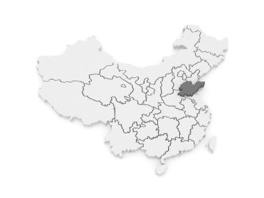 shandong Haritası. Çin.