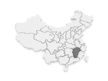 jiangxi Haritası. Çin.
