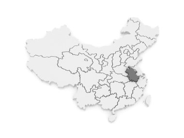 anhui Haritası. Çin.