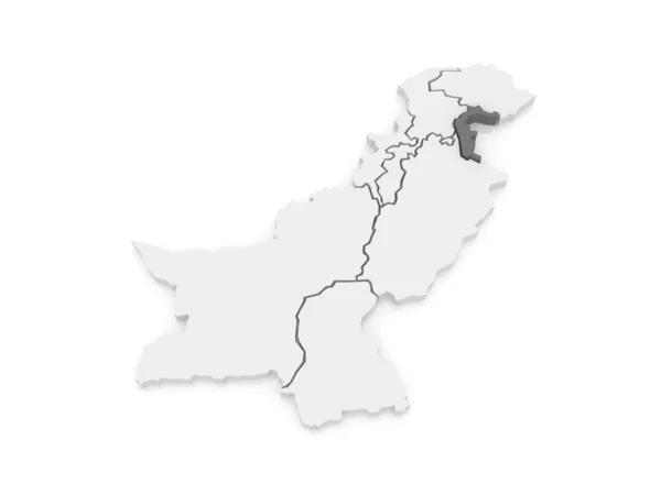 Map of Azad Kashmir. Pakistan. — Stock Photo, Image