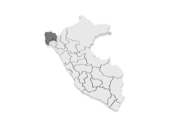 Mapa piura. Peru. — Zdjęcie stockowe