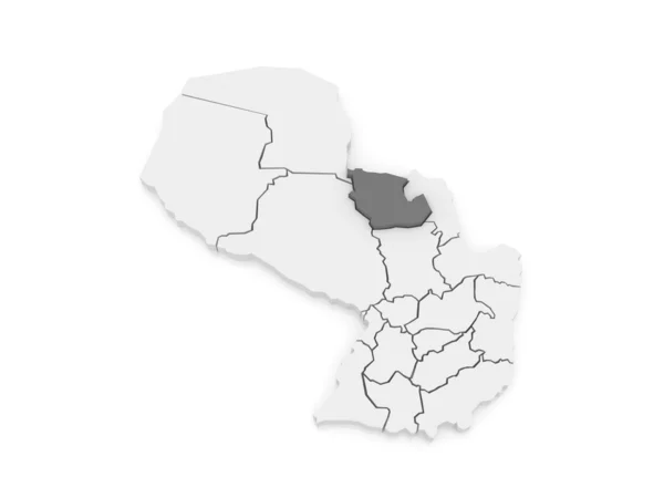 Map of Concepcion. Paraguay. — Stock Photo, Image