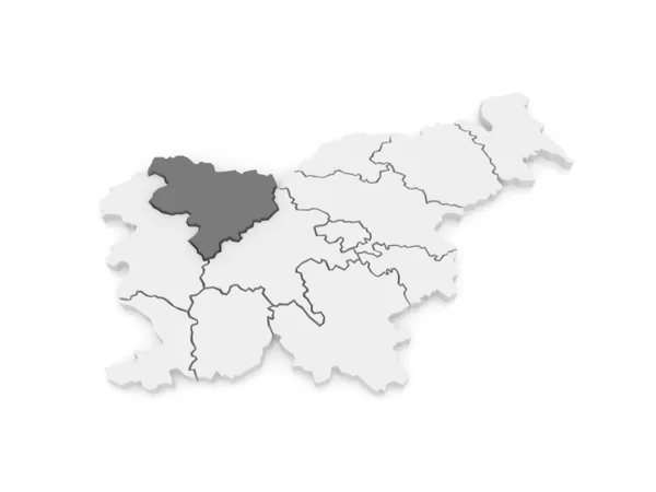 Carte de la région Gorenjska. Slovénie . — Photo