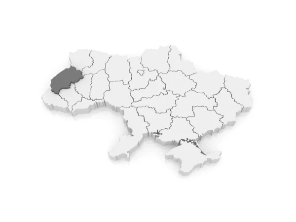 Map of Lviv region. Ukraine. — Stock Photo, Image
