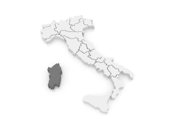 Karte von Sardinen. Italien. — Stockfoto