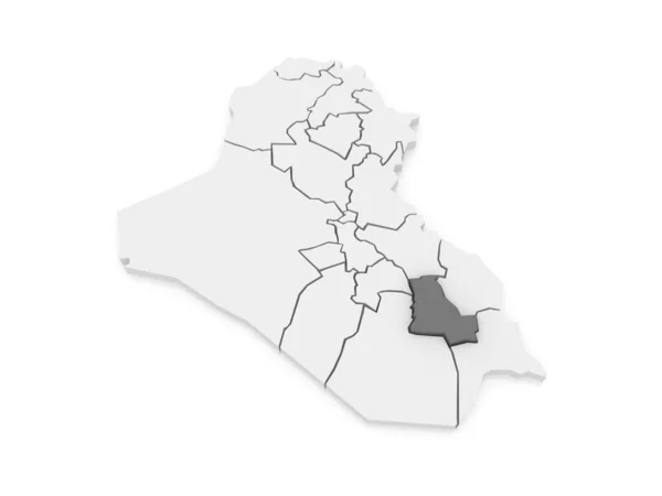 Χάρτης της dhi qar. Ιράκ. — Φωτογραφία Αρχείου