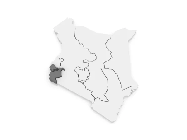 Karte von Nyanza. Kenia. — Stockfoto