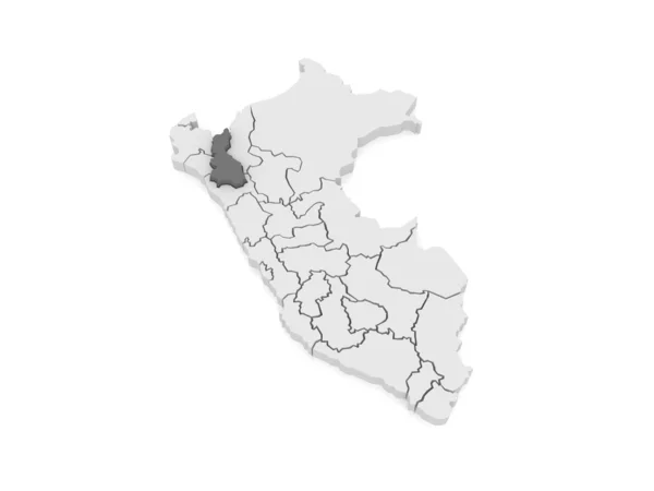 Map of Cajamarca. Peru. — Stock Photo, Image