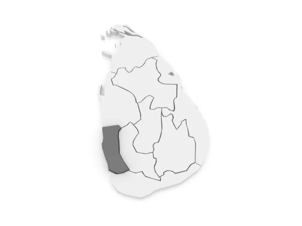 Mapa de Oeste. Sri Lanka . — Foto de Stock