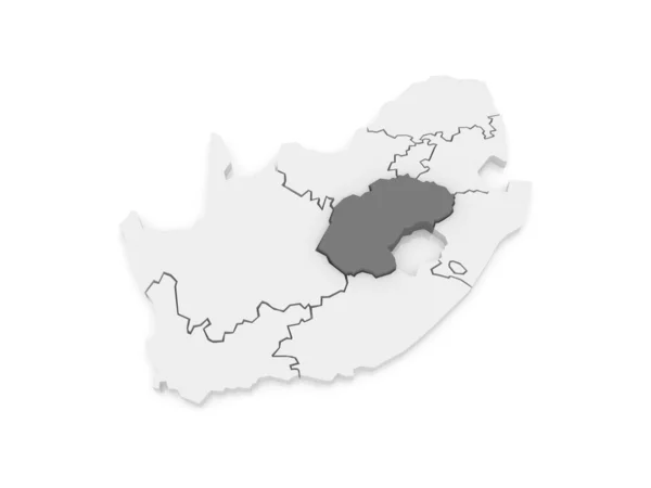 自由国家 (布隆方丹） 的地图。南非. — 图库照片