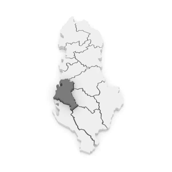 Map of Fier. Albania. — Stock Photo, Image