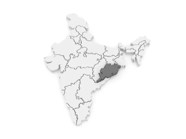 Mapa odisha. Indie. — Stock fotografie