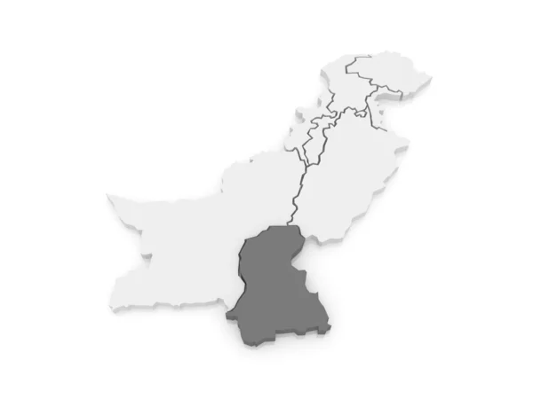 Sindh Haritası. Pakistan. — Stok fotoğraf