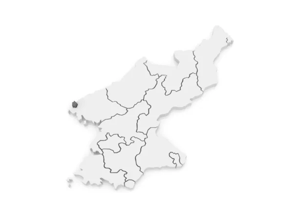 Map of Sinuiju. North Korea. — Stock Photo, Image
