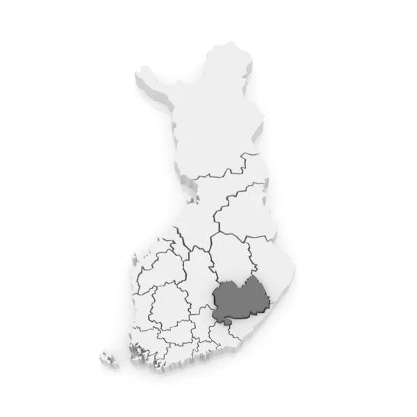 Kaart van Zuid-savo. Finland. — Stockfoto