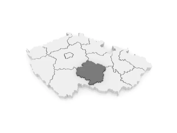 Kaart van de highlands regio. Tsjechische Republiek. — Stockfoto