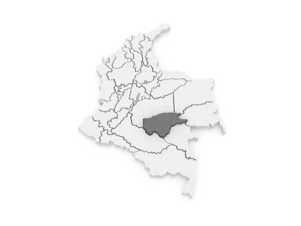 瓜维亚雷地区地图。哥伦比亚. — 图库照片