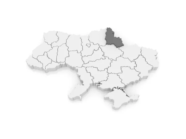 Mapa regionu sumy. Ukraina. — Zdjęcie stockowe