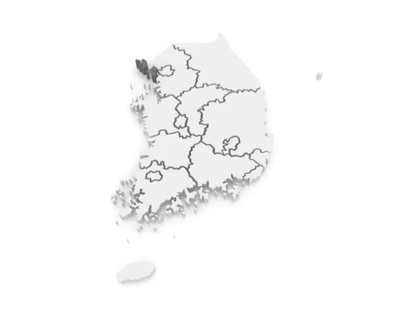 Mapa de Incheon. Coreia do Sul . — Fotografia de Stock