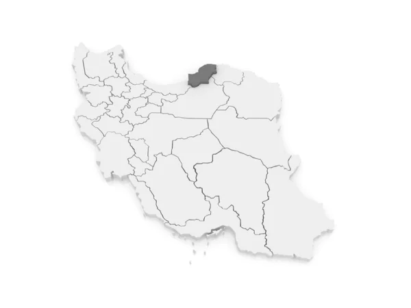Map of Golestan. Iran. — Stock Photo, Image