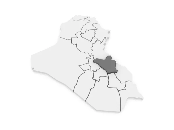 Map of Wasit. Iraq. — Stock Photo, Image