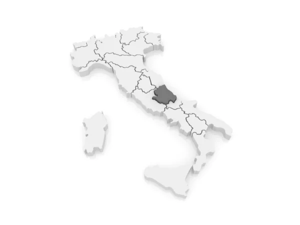 Abruzzo의 지도입니다. 이탈리아. — 스톡 사진