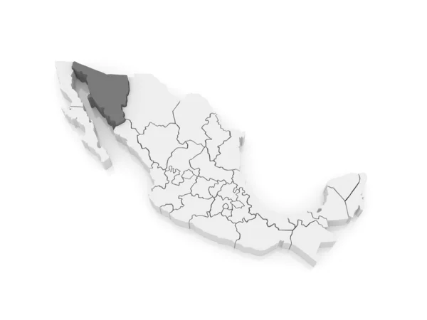 Sonora Haritası. Meksika. — Stok fotoğraf