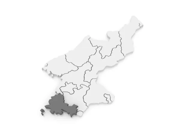 Mapa de Hwanghae. Coreia do Norte . — Fotografia de Stock