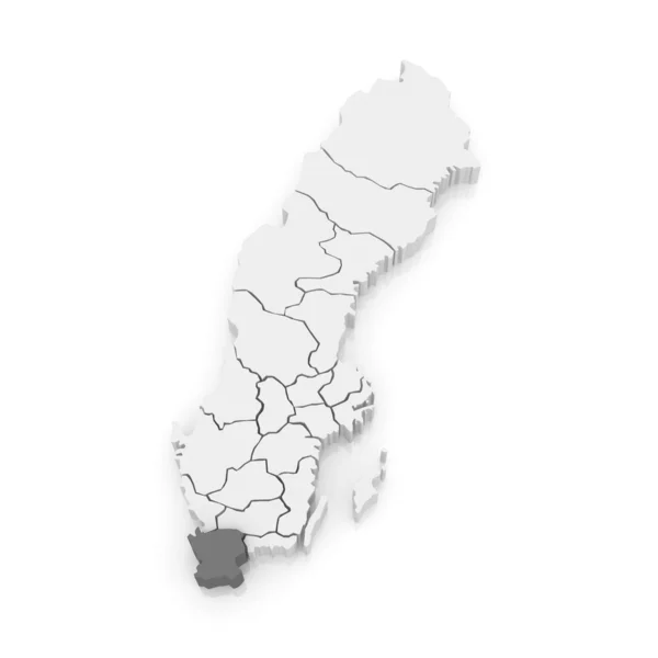Mapa de Skane. Suécia . — Fotografia de Stock