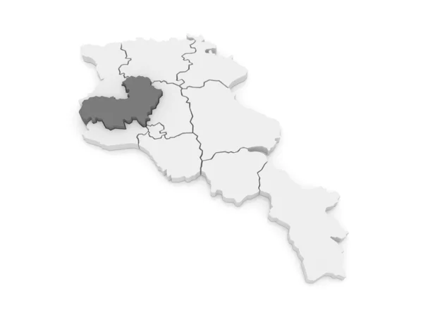 Mapa de Aragatsotn. Arménia . — Fotografia de Stock