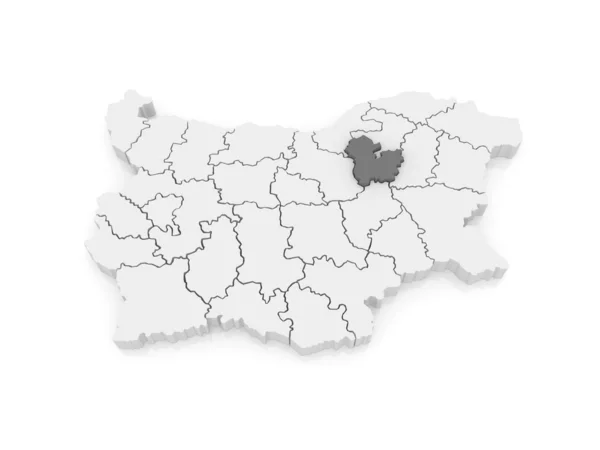 Mapa regionu Tyrgowiszte. Bułgaria. — Zdjęcie stockowe