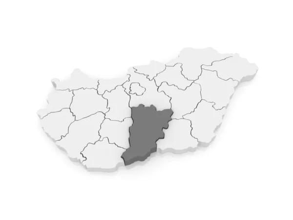 Karte von bacs-kiskun. Ungarn. — Stockfoto