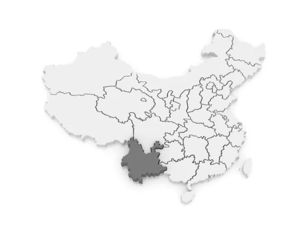 Карта Юньнань. Китай. — стокове фото
