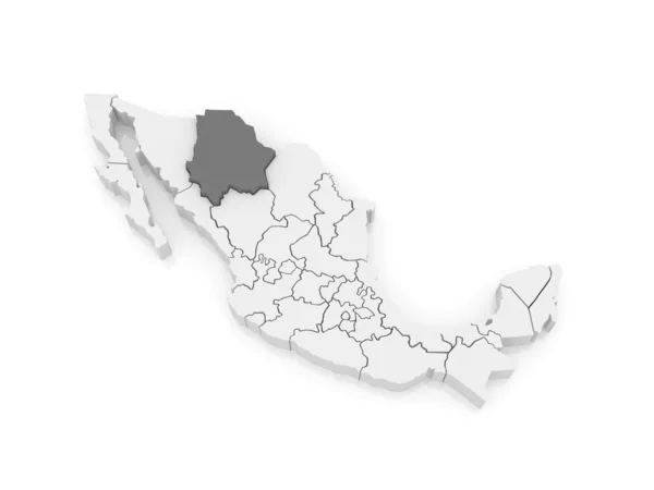 Chihuahua Haritası. Meksika. — Stok fotoğraf
