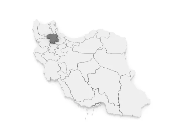 Χάρτης της zanjan. Ιράν — Φωτογραφία Αρχείου