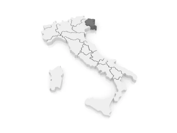 Karte von Friaul-Julisch Venetien. Italien. — Stockfoto