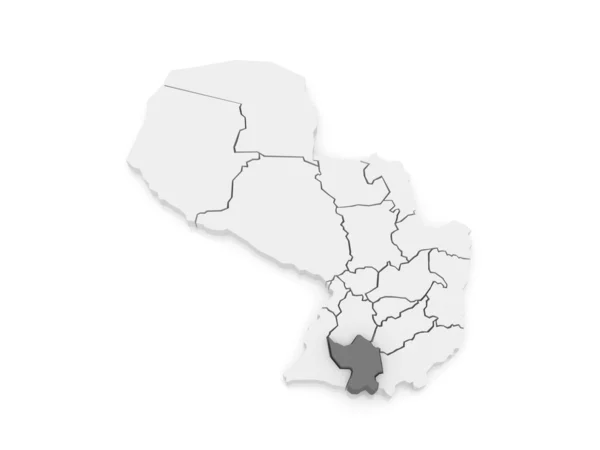 Karta över misiones. Paraguay. — Stockfoto
