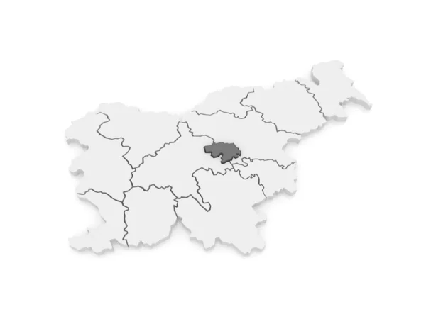 Karta över zasavsky regionen (zasavska regia). Slovenien. — Stockfoto